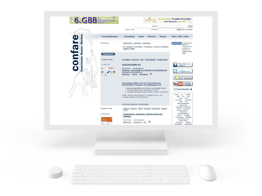 Confare Webseite bis 2016
